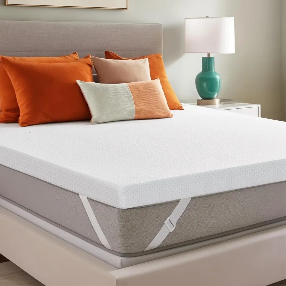 Memory Foam Mattress Topper Queen, 4 Inch Gel Foam Bed Topper with Rayon from Bamboo Cover, Ventilated Mattress Pad for Pressur - Image 6