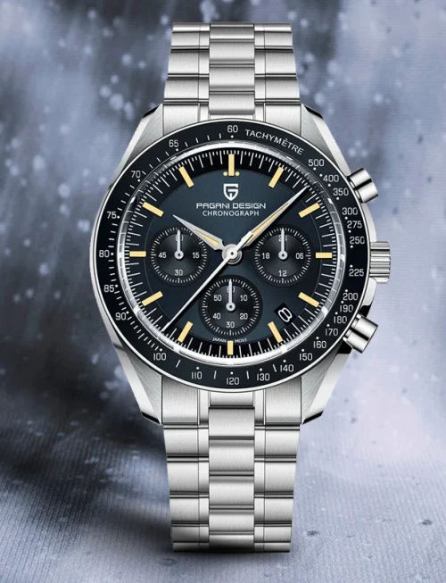 PAGANI DESIGN 2026 New Moon Watch Retro Luxury Quartz Watches For Men Stainless steel Luminous waterproof Sport Chronograph Man