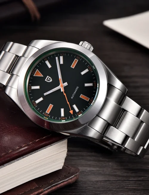 PAGANI DESIGN Green Glass Sapphire Men's Mechanical Watches Luxury Automatic Watch For Men NH35A Stainless steel Diving Clock