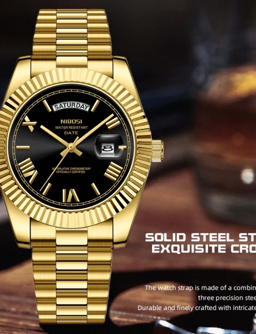 NIBOSI Fashion Quartz Men Watch Top Brand Luxury Wristwatch Day Date Miyota Watch Men Waterproof Steel Male Clock Reloj Hombre