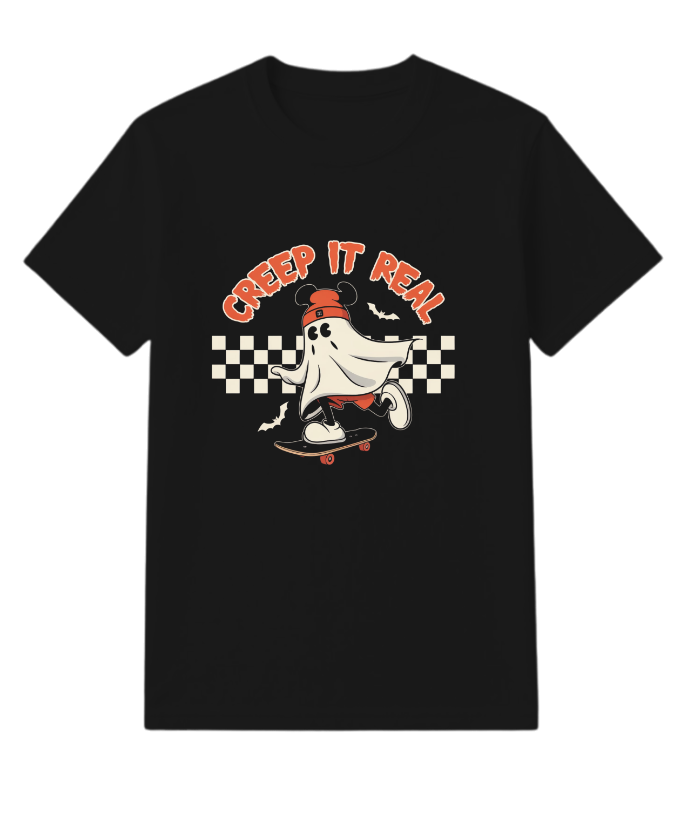 Creep It Real Funny Ghost Halloween Design T-Shirt - Image 6