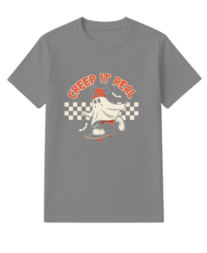 Creep It Real Funny Ghost Halloween Design T-Shirt - Image 5
