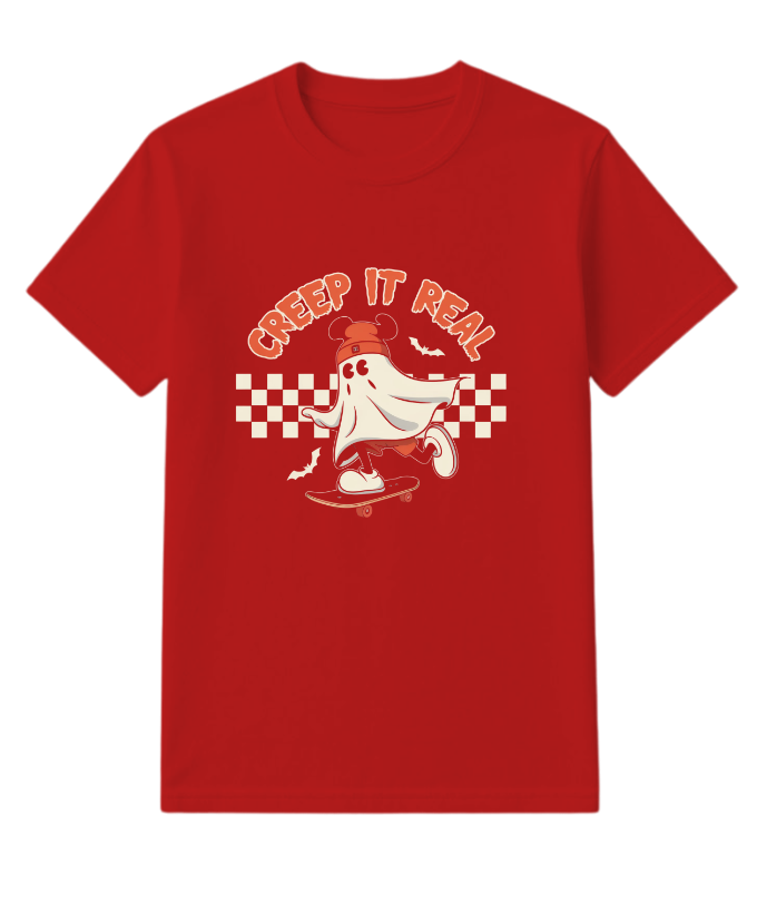 Creep It Real Funny Ghost Halloween Design T-Shirt