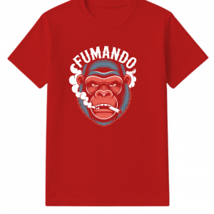 Fumando Gorilla Smoking Cigar Illustration T-Shirt