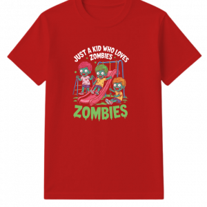 Just A Kid Who Loves Zombies Funny Cartoon T-Shirt