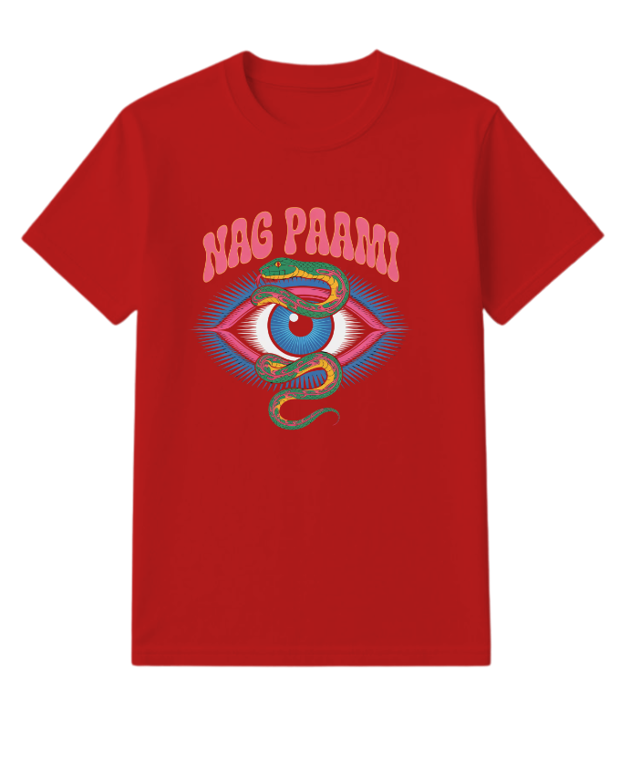 Nag Paami Eye Psychedelic Graphic Design T-Shirt