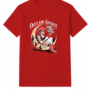 Outlaw Spirit Cowgirl Skeleton Western Style T-Shirt