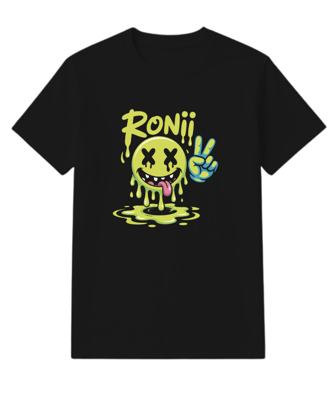 Roni Slime Smiley Face Streetwear Design T-Shirt - Image 6