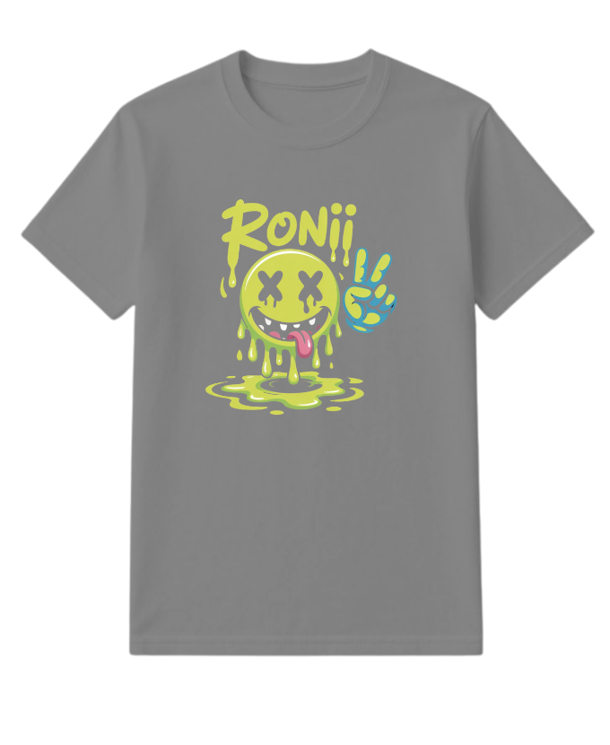 Roni Slime Smiley Face Streetwear Design T-Shirt - Image 5