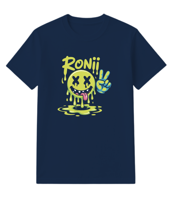 Roni Slime Smiley Face Streetwear Design T-Shirt - Image 4