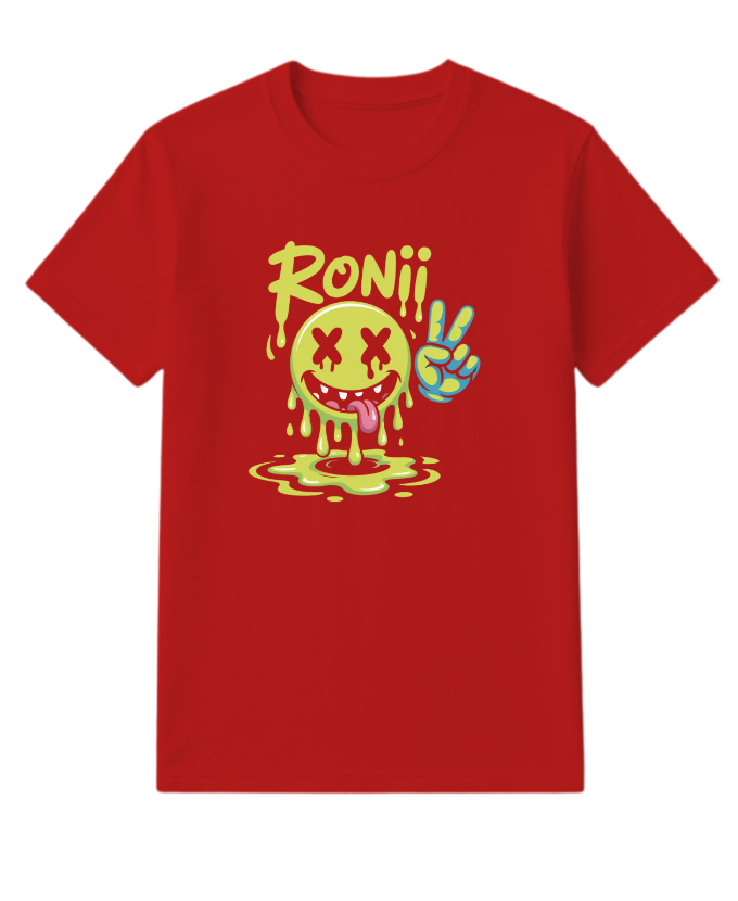 Roni Slime Smiley Face Streetwear Design T-Shirt