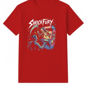 Shocktury Retro Arcade Horror Design T-Shirt