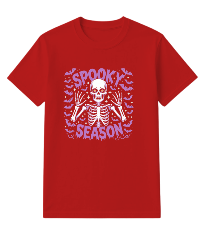 Spooky Season Skeleton Halloween Artwork T-Shirt